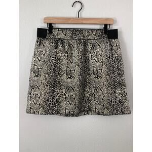 I.N. San Francisco Gold Animal Print Metallic Skirt Size XL